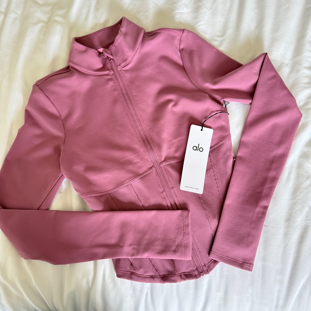 NWT Alo Yoga Airbrush Corset Full Zip Jacket Soft Mulberry SOLD OUT